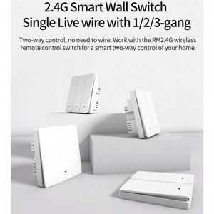 Interruptor de luz de pared con botón inteligente WiFi RF, altavoz AI estándar del Reino Unido, Control de voz sin neutro, interruptores de botón de 1/<span class=keywords><strong>2</strong></span>/3 bandas - Product Image 3