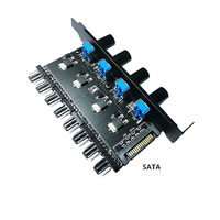 Controlador de ventilador manual de 8 puertos SATA/IDEPowered Hub con 4 ajustadores de velocidad de perilla para ventiladores de caja de PC de 3/4 pines