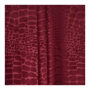 Classic Red Velour Fabric 3D Embossed Holland Velvet Upholstery Fabric