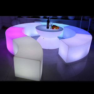 Bangku Sofa plastik LED penuh warna, kursi Sofa pesta bulat Model terbaru murah - Product Image 3