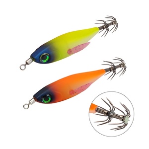 Ensemble de leurres de pêche SNEDA, 5 pièces, leurres en forme de calmar lumineux avec hameçons explosifs, leurres en forme de crevettes équilibrés pour <span class=keywords><strong>la</strong></span> pêche en haute mer - Product Image 3