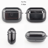 Revêtement PC rigide noir brut en cuir personnalisé pour Airpods4 3 Pro2 DIY Boîtier plastique vierge avec rainure à l'extérieur