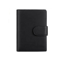Dompet Pria Kulit Asli Lipat Tiga dengan Kantong Koin, Logo Timbul Mewah, Anti RFID, dan Penutup Kancing