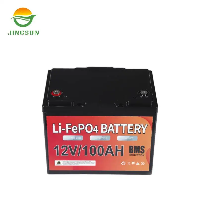 Jingsun factory direct supply lifopo4 lithium battery metal shell 12v 100ah rechargeable batteries