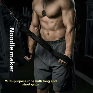Rack de fitness con cuerda de tracción multi-sección y cuerda de tracción de alta resistencia para ejercicios de bíceps y tríceps de doble cabeza. - Product Image 1