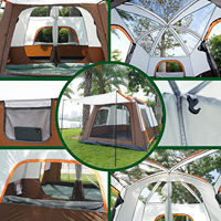 Tente de camping familiale Da Niu automatique, imperméable, camouflage, trois saisons, double couche, une chambre, 210T Oxford, anti-UV