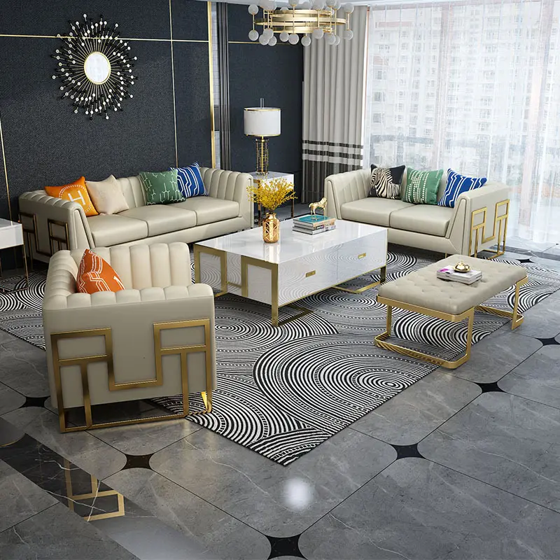 Italian style upholstery 1 2 3 living room sofa set foshan furniture living room modern luxury white luxury leisure lobby sofas