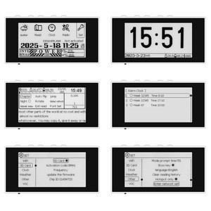 HAMGEEK-Mini lector de tinta electrónica retroiluminado, lector de libros electrónicos (panel negro) para visualización de imágenes de reloj meteorológico, alarma, archivos <span class=keywords><strong>TXT</strong></span> y EPUB - Product Image 2