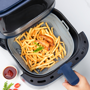 Accessories <strong>Air</strong> <strong>Fryers</strong> Foldable Square <strong>Air</strong> <strong>Fryer</strong> <strong>Silicone</strong> Liner Pot <strong>Basket</strong> With Handle - Product Image 6