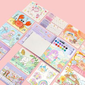 Livre de coloriage à l'eau en gros pour enfants et adultes, mini livre de coloriage mandala personnalisé, ensemble d'art à l'eau en vrac - Product Image 5
