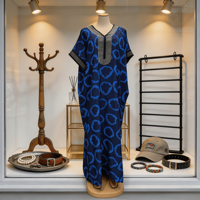 Vestido de Rayón Tallas Grandes con Estampado Africano Tradicional Kitenge y Pedrería - Hermoso Conjunto de Ropa Africana
