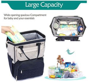 Sac à langer multifonctionnel avec tapis à langer, sangles pour poussette, étui à sucettes, unisexe, élégant, pour les voyages, échantillon gratuit - Product Image 3