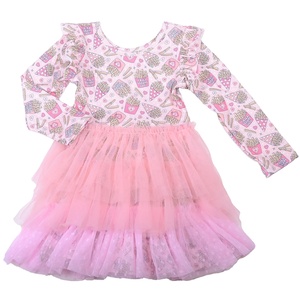 Vestido de Tul con Diseño Personalizado al por Mayor para Niñas, Bebés y Niñas Pequeñas, Vestido de Otoño con Lazo Decorativo para el Día de San Valentín - Product Image 1
