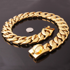 Collar de Acero Inoxidable Dorado de 32 mm para Perros de Raza Grande - Resistente, Fuerte y Duradero para Mastín, Cane Corso, <span class=keywords><strong>Pitbull</strong></span> - Product Image 6