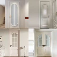 Ventanas y Puertas Abatibles de Aluminio con Vidrio Arqueado para Villas, Patrón Horizontal, Doble Acristalamiento, Puerta de Entrada