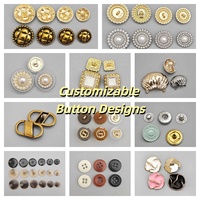 Nouveau Motif Boutons à Tige Circulaires en Alliage de Zinc avec Strass Fleur Écologiques 18MM Accessoires de Bijouterie pour Manteau de Créateur Argenté