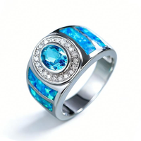 Bague de fiançailles en argent sterling 925 avec opale de laboratoire géométrique irrégulière sertie à griffes – Grande vente
