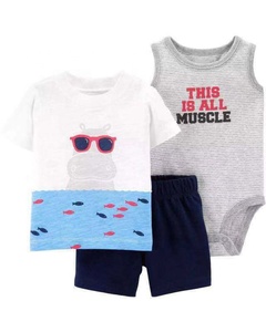 Conjunto de 3 Piezas de Ropa para Bebé Niña y Niño, 100% Algodón, Antibacterial y Transpirable, Venta al Por Mayor - Product Image 5