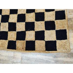 พรมปอกระเจาถักด้วยมือที่สวยงามพรมกันลื่นสไตล์โบฮีเมียนตกแต่งบ้านเสื่อปูสวดมนต์ตัวเลขสีธรรมชาติแท้ - Product Image 6