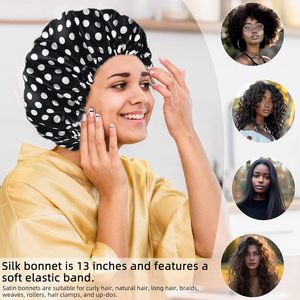 Bonnet de Douche Luxe Multifonctionnel Écologique en Plastique Satiné Épais et Imperméable pour Femme, Idéal Spa, Salon et Salle de Bain - Product Image 2