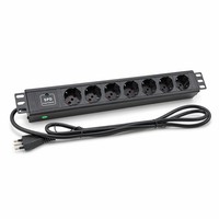 Bloc de distribution d'alimentation (PDU) 1,5U 7 prises italiennes pour montage en rack avec protection contre les surtensions