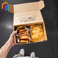 Emballage en carton de qualité alimentaire pour plats à emporter, flexographie, boîte à hamburger pour restaurant, emballage alimentaire pour frites et bento