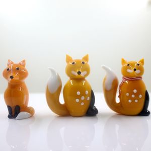 Красно-желтая выдувная стеклянная статуя лисы Коллекционная муранская лэмпворк - Product Image 4