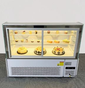 <span class=keywords><strong>Vitrina</strong></span> Refrigerada <span class=keywords><strong>Vertical</strong></span> para <span class=keywords><strong>Postres</strong></span>, Exhibidor de Bebidas con Vidrio Cuadrado e Iluminación LED para Tiendas de Té - Product Image 5