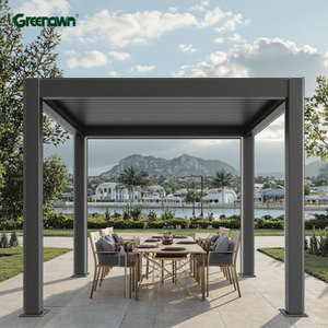 Gazebo en métal pour toit extérieur, directement de l'usine, avec écran rétractable, en aluminium pour véranda - Product Image 1
