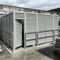OEM ODM Façade extérieure, ventilation, mur rideau, décoration, durable, léger, résistant aux intempéries, réglable, vertical, aluminium