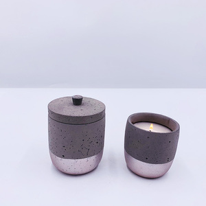 A Matt a casa productos de hormigón de cemento perfumada titular candelabro vela frasco con tapa - Product Image 5