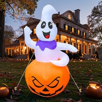 Décoration de fantôme effrayant gonflable d'Halloween, lumières LED, décoration de jardin gonflable d'Halloween pour fête d'Halloween