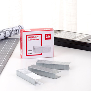 Deli Thick Staples 0014 23/23 Metal Heavy Duty Office Financial Binding 1000 Pieces Boxed - Product Image 1