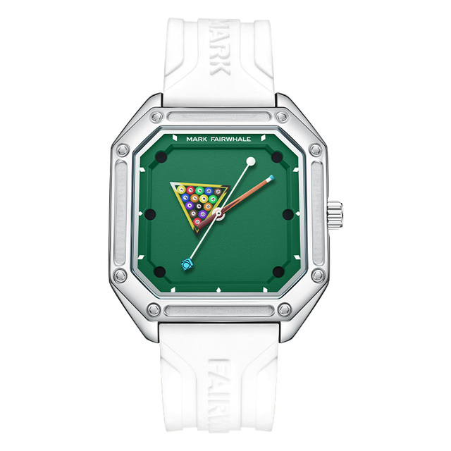 Mark Fairwhale 5047 New Men Quartz Watch Billiards Style Dial Fashion Watch Luminous Hand Square Waterproof Men Wristwatch Reloj