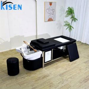 KISEN Luxury Modern Shampoo <b>Bed</b> with Massage Head Spa Features Salon Furniture-Durable & Waterproof Design - Product Image 1