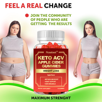 Rosebest Gummies véganes personnalisées ACV Keto pour la perte de poids, 1000mg de vinaigre de cidre de pomme avec vitamines B6 et B12