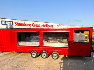 รถขายอาหารเคลื่อนที่สำหรับงานปาร์ตี้ คาเฟ่ เบเกอรี่ ขายฮอทดอก เบอร์เกอร์ ทาโก้ เครป เคบับ ของว่าง ฮอทดอก และมันฝรั่งทอด - Product Image 2