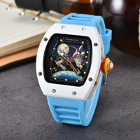 Montre Personnalisée pour Homme 8122, Cadran de Style Spatial avec Design Creux et Logo de Marque Tendance Personnalisable