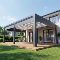 Pergola bioclimatique en aluminium de qualité commerciale 3x4 4x4 6x4 4x8 avec toit à lames orientables imperméable pour projets commerciaux