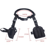 Ensemble de trois pièces tactiques multifonctionnelles : Gaine de jambe, Ceinture et Holster de jambe droit, Camouflage CS Noir, en Oxford imperméable, Accessoires de chasse