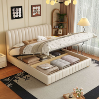 Ensemble de meubles de chambre à coucher de designer populaire, lit king-size de luxe, lit moderne en cuir doux, cadre de lit rembourré pour chambre à coucher, hôtel