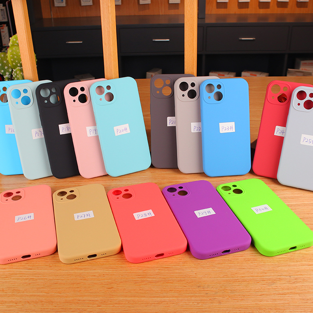 Soft Cover Liquid Silicone TPU Mobile Back Cover Colorful Cell Phone case for iPhone 14 case for Samsung Estuches Para Celular