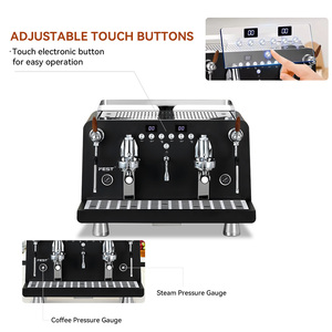 Machine à café expresso professionnelle électrique de qualité commerciale en acier inoxydable, 2 groupes, semi-automatique, pression 9 bars, capacité 12L - Product Image 3