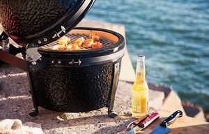 Parrilla Kamado de Cerámica Estilo <span class=keywords><strong>Coreano</strong></span> Moderna de 15 Pulgadas (13-29 cm) con Encendido Electrónico, Portátil, para Carbón - Product Image 2