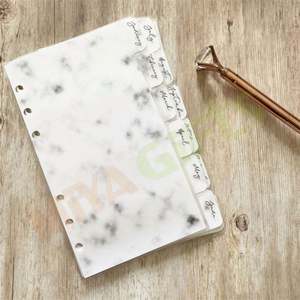 Mármol personalizado 12 divisores de tabulación de papel mensual papel laminado guión tabulado planificador agend divisor - Product Image 1