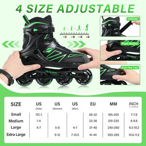 Nouvelle sortie de haute qualité Patine <span class=keywords><strong>Roulette</strong></span> taille réglable patins à roues en ligne Led PU roues chaussures de patinage - Product Image 2
