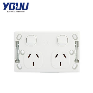 Prise double YOUU 10A avec interrupteur, 2 prises horizontales, type double pôle, norme australienne SAA pour prise murale - Product Image 3