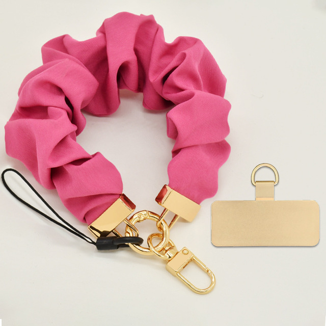 Elastic Universal Phone Lanyard Anti Theft Mobile Wrist Strap with Metal Tether Tab Wristlet Charm Detachable Bracelet