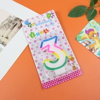 Bougies d'anniversaire colorées écologiques en cire de paraffine numérotées de 0 à 9 pour la décoration de gâteaux, idéales pour les fêtes et l'usage domestique (vente en gros)