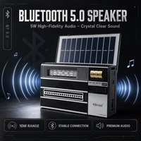 Radio AM FM SW Portátil Personalizada de 8 Bandas con Linterna LED, Reproductor USB TF MP3, Radio Multifuncional Recargable para Exteriores y Hogar